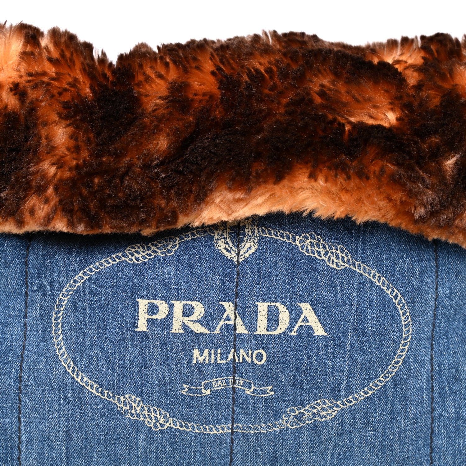 Prada Denim Eco Lapin Logo Tote Avio Tabacco 11 of 11