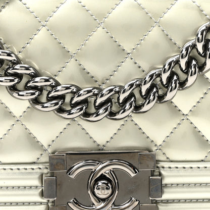 Chanel Metallic Patent Calfskin Quilted Small Boy Flap Silver 8 of 10