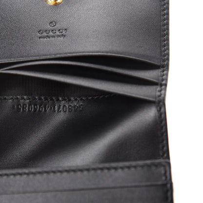 Gucci Calfskin Diagonal GG Card Case Black Gold 7 of 7
