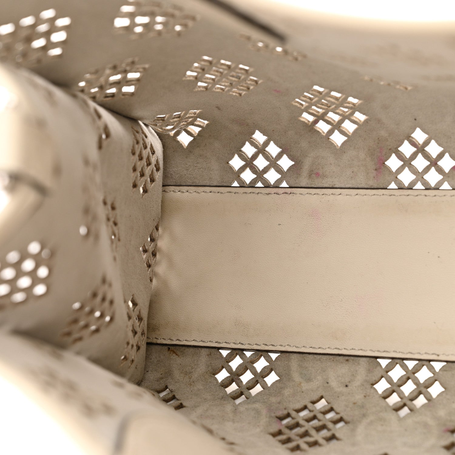 Gucci Calfskin GG Monogram Diamond Cut Small Ophidia Tote Bag Off White 12 of 20