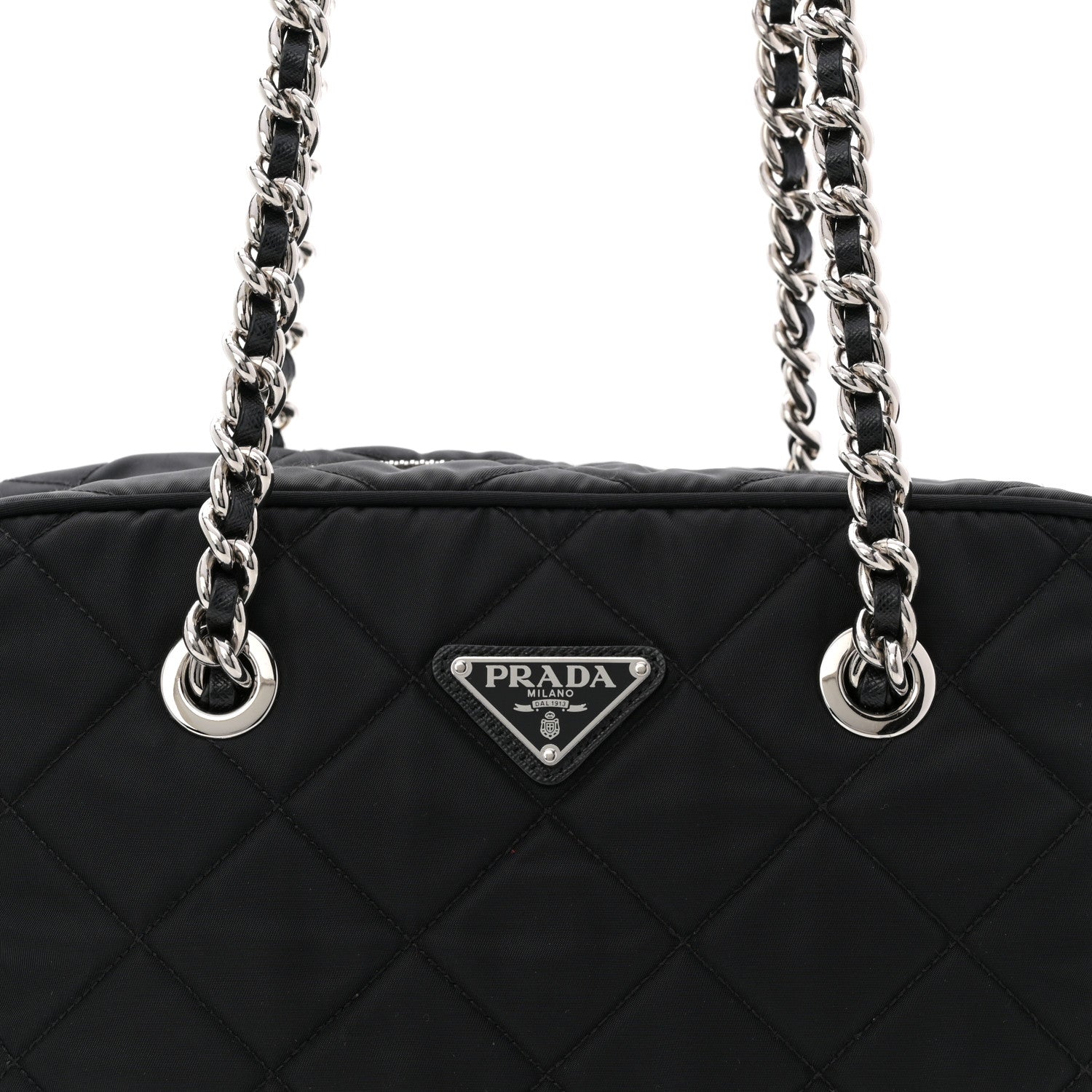 Prada Nylon Tessuto Impuntu Quilted Shoulder Bag Black 1825511