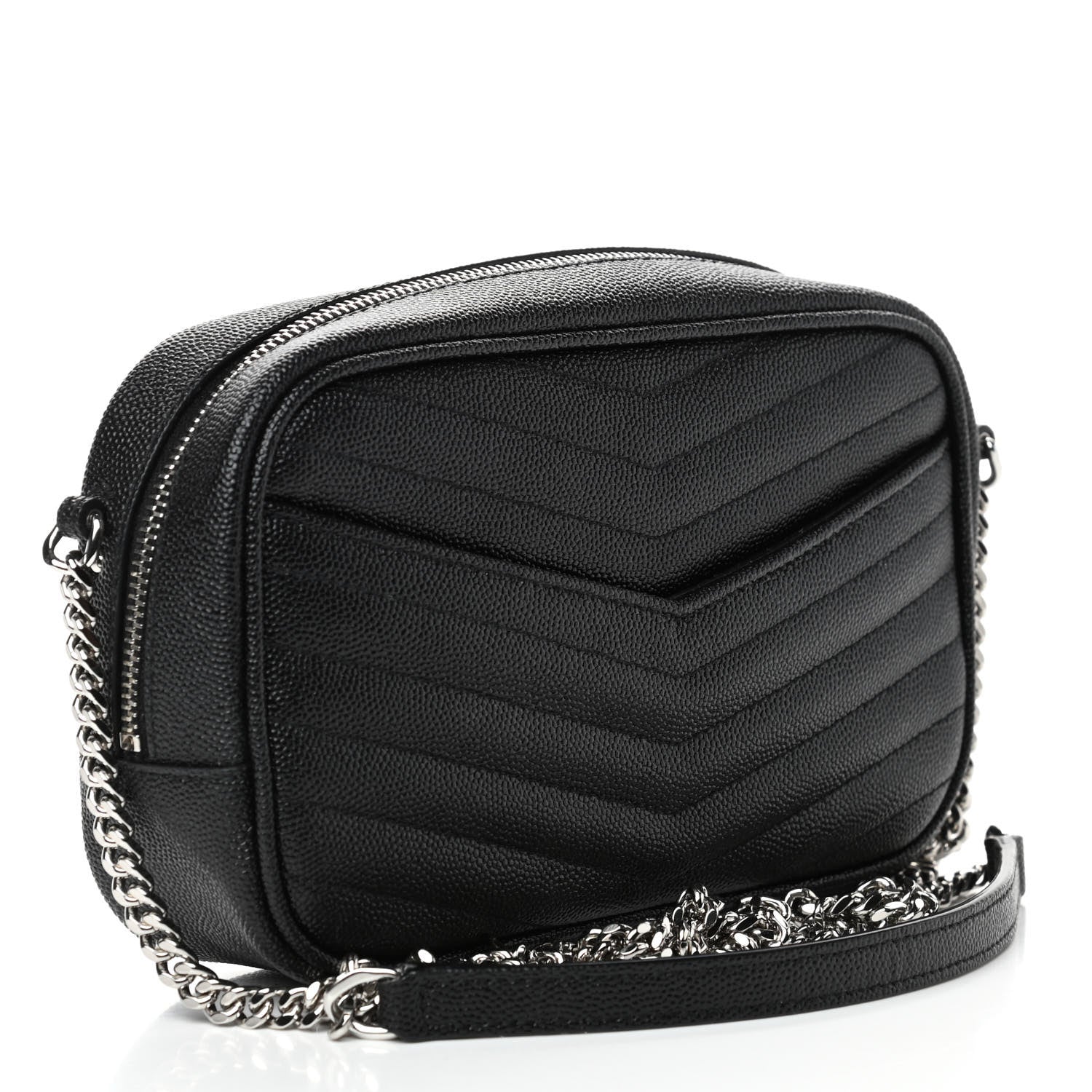 Saint Laurent Grain De Poudre Matelasse Monogram Mini Lou Camera Bag Black 2 of 4