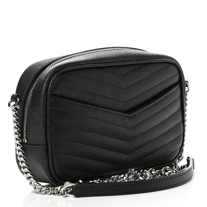Saint Laurent Grain De Poudre Matelasse Monogram Mini Lou Camera Bag Black 2 of 4