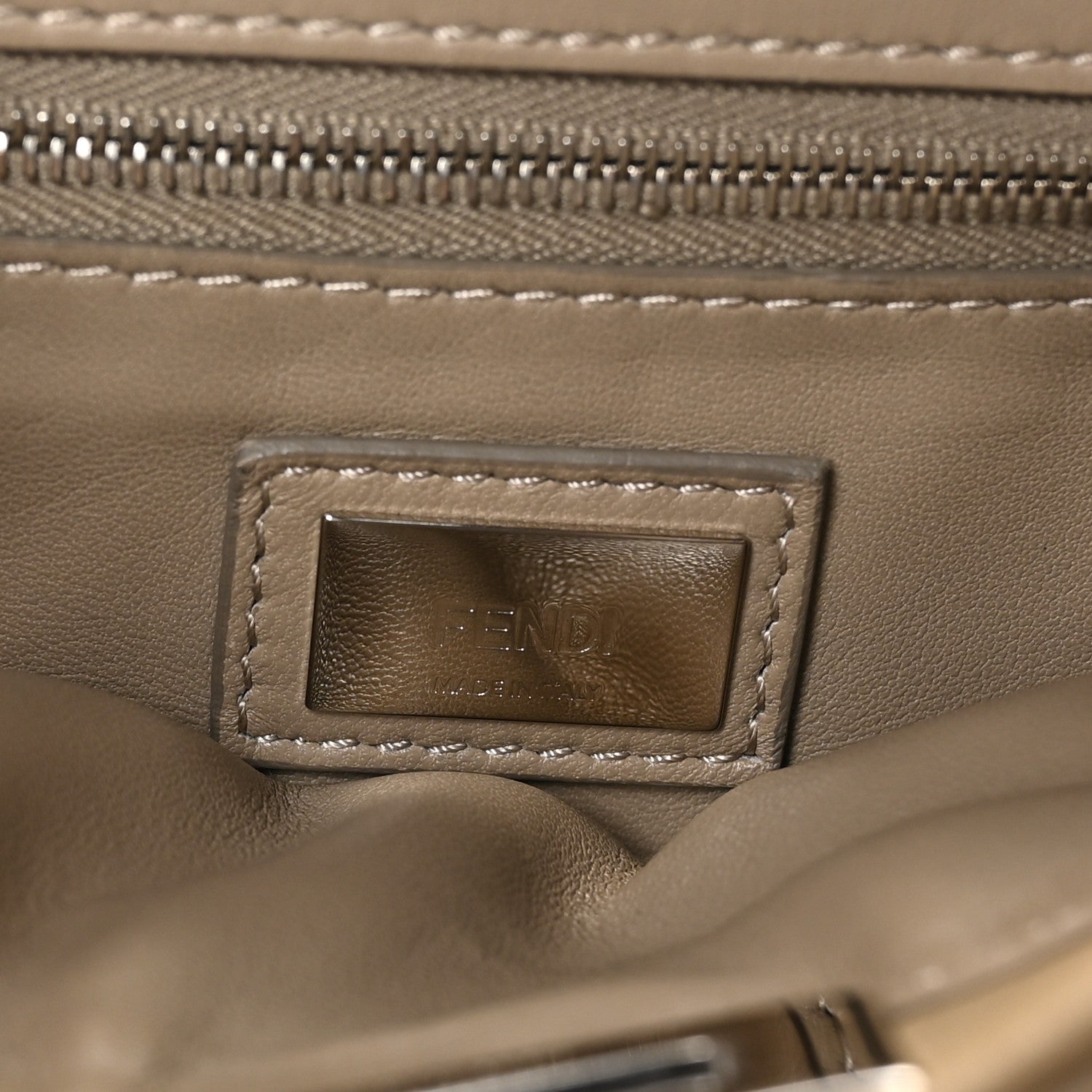 Fendi Nappa Mini Peekaboo Iconic Satchel Tortora 7 of 10