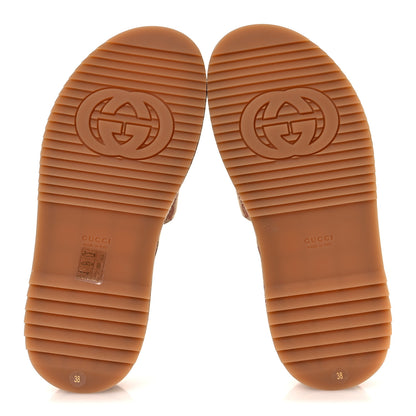Gucci Canvas GG Monogram Angelina Platform Slide Sandals 38 Beige Ruggine 7 of 11