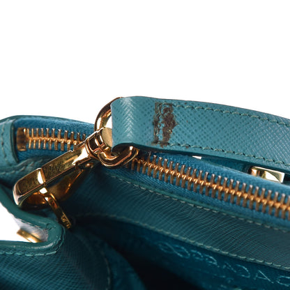 Prada Saffiano Galleria Small Double Zip Tote Turchese 9 of 11
