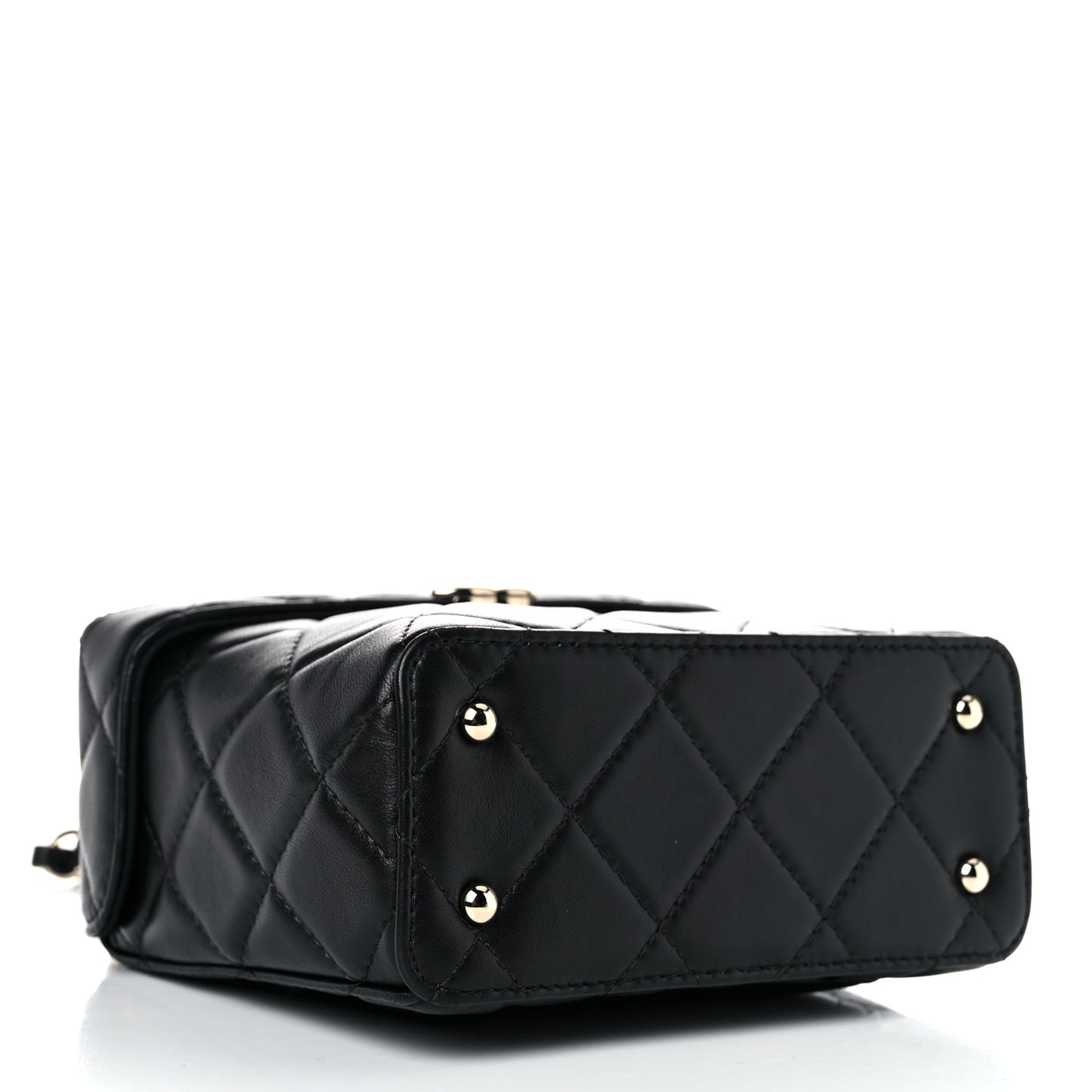 Lambskin Quilted Small Box Bag Black