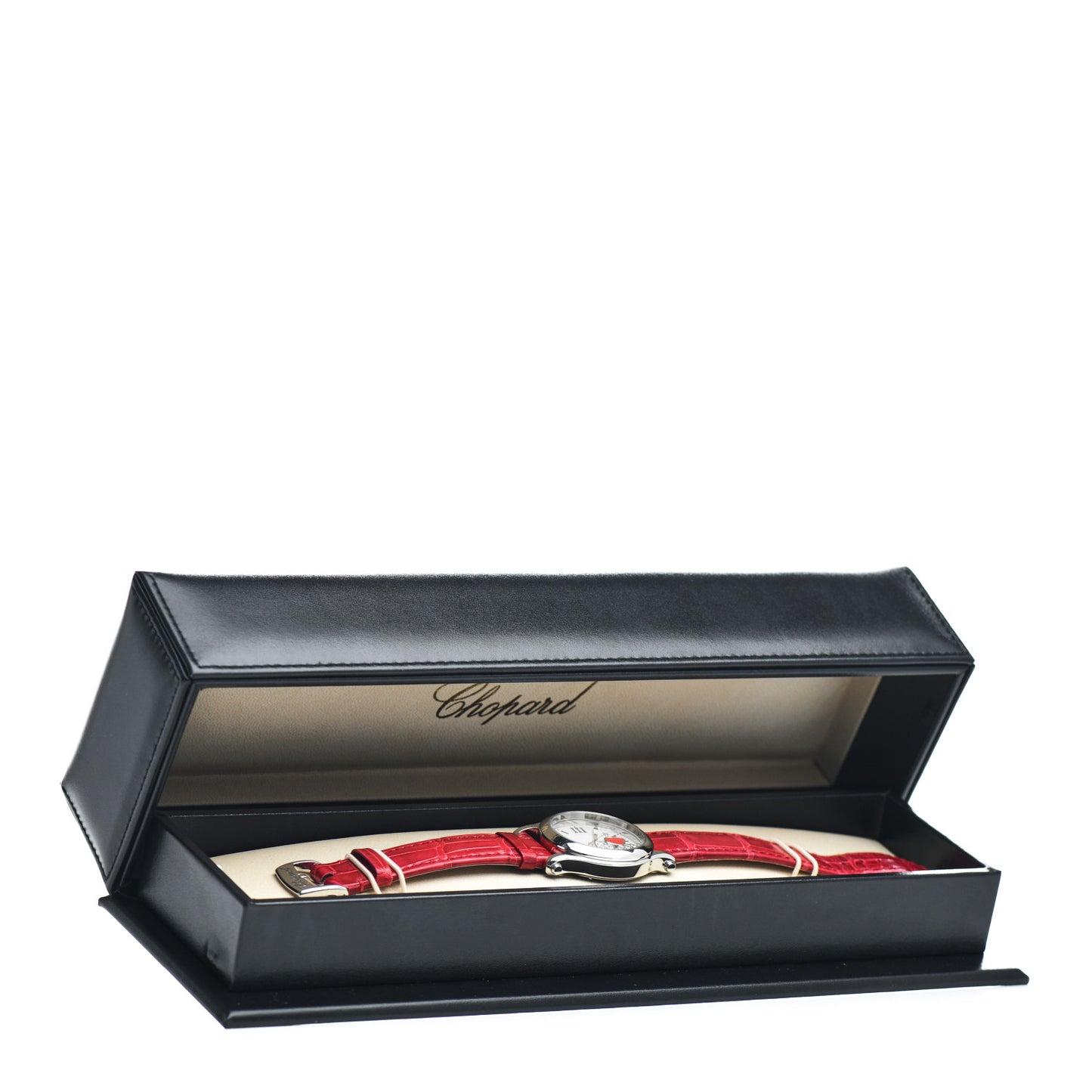 Stainless Steel Alligator Diamond Ruby 36mm Happy Sport Heart Quartz Watch