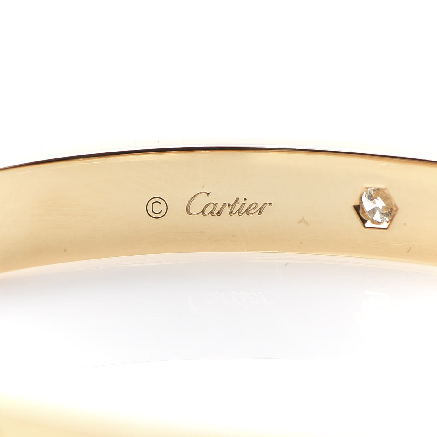 18K Yellow Gold 4 Diamond LOVE Bracelet 16