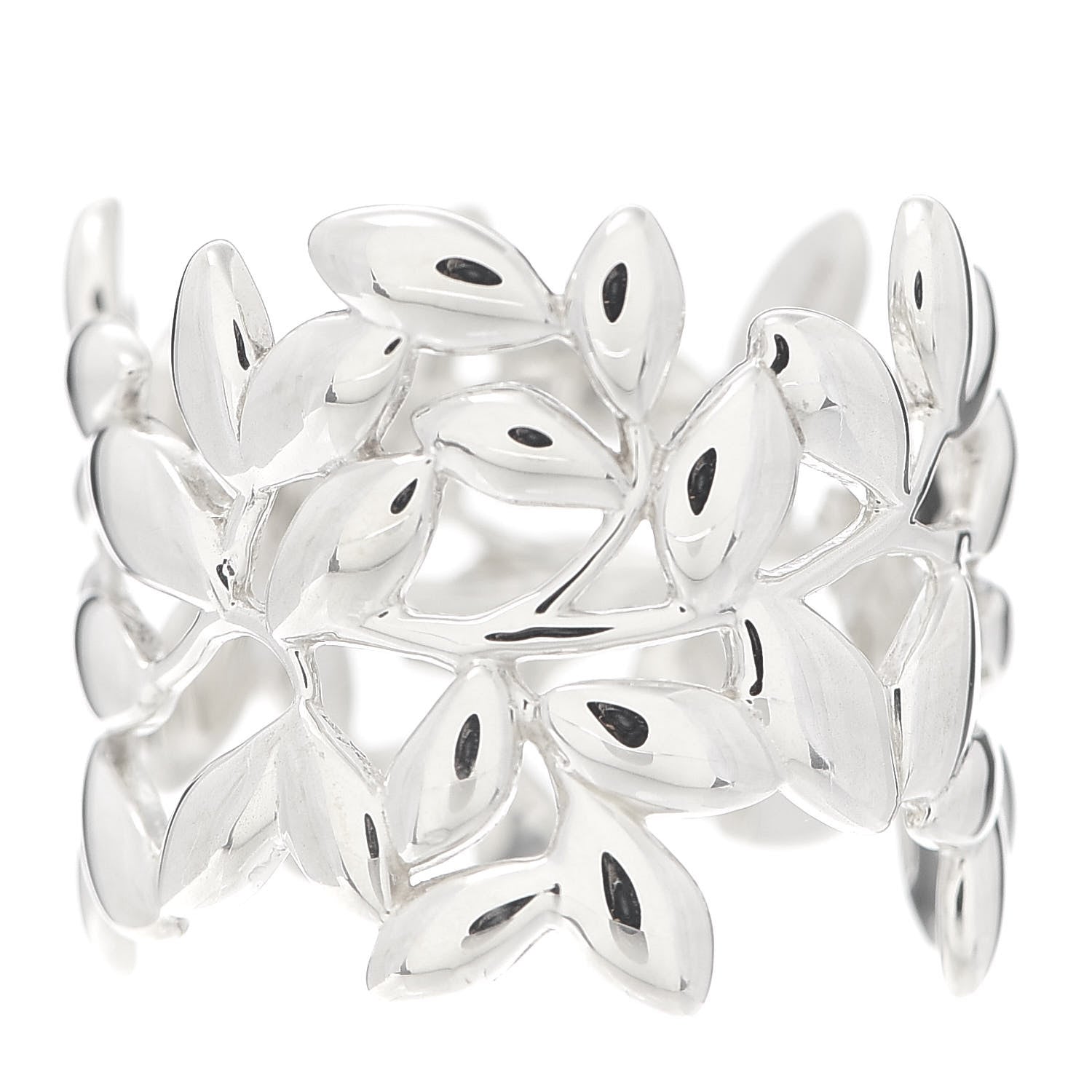 Tiffany Sterling Silver Wide Paloma Picasso Olive Leaf Band Ring 52 6 1 of 5