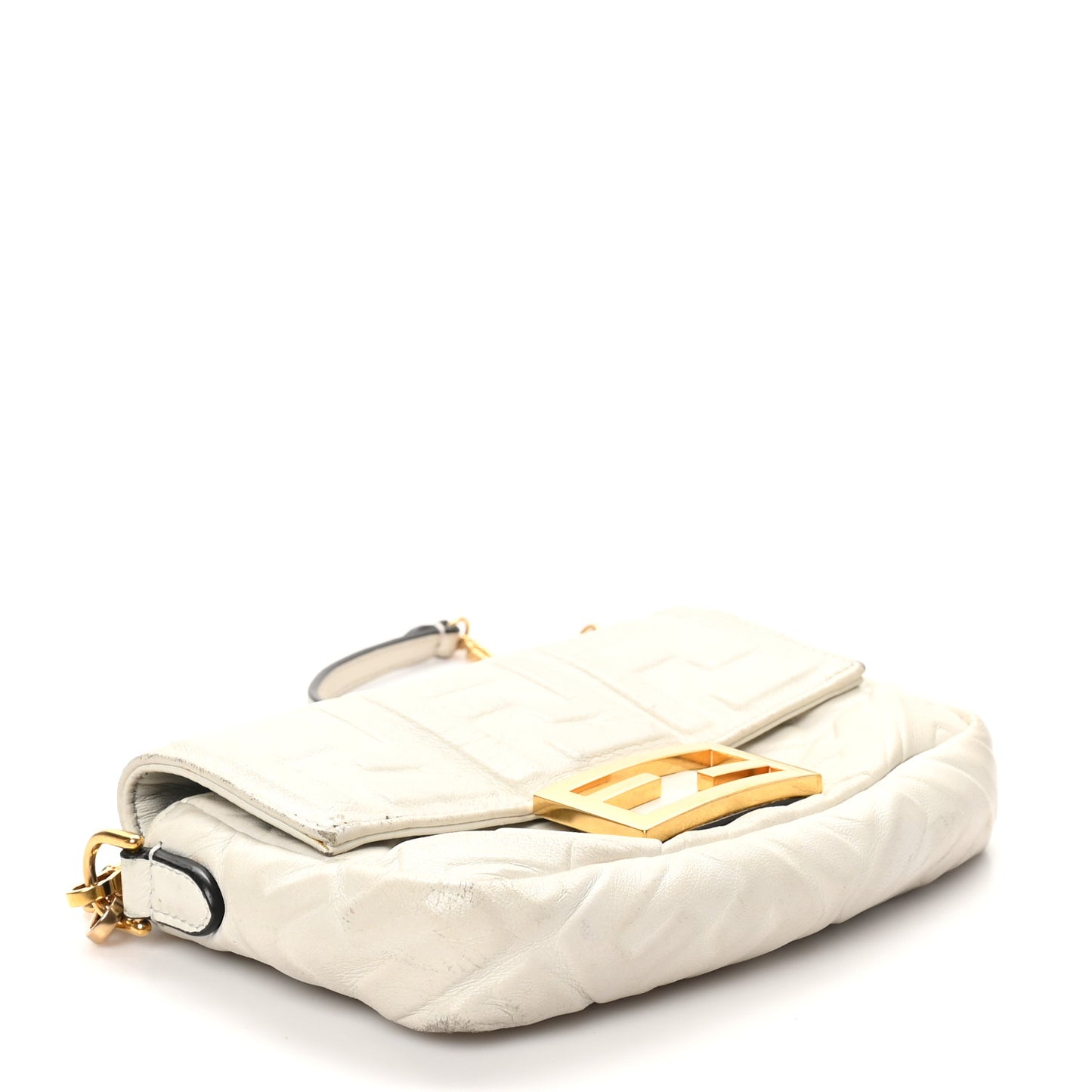 Nappa FF 1974 Embossed Mini Baguette White