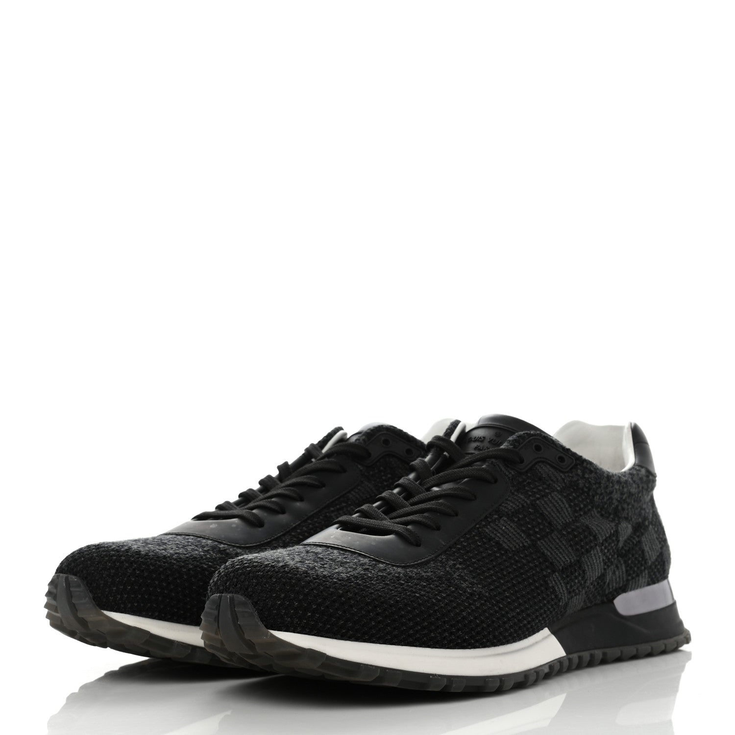 Louis Vuitton Calfskin Damier Run Away Sneakers 9.5 Graphite 3 of 12