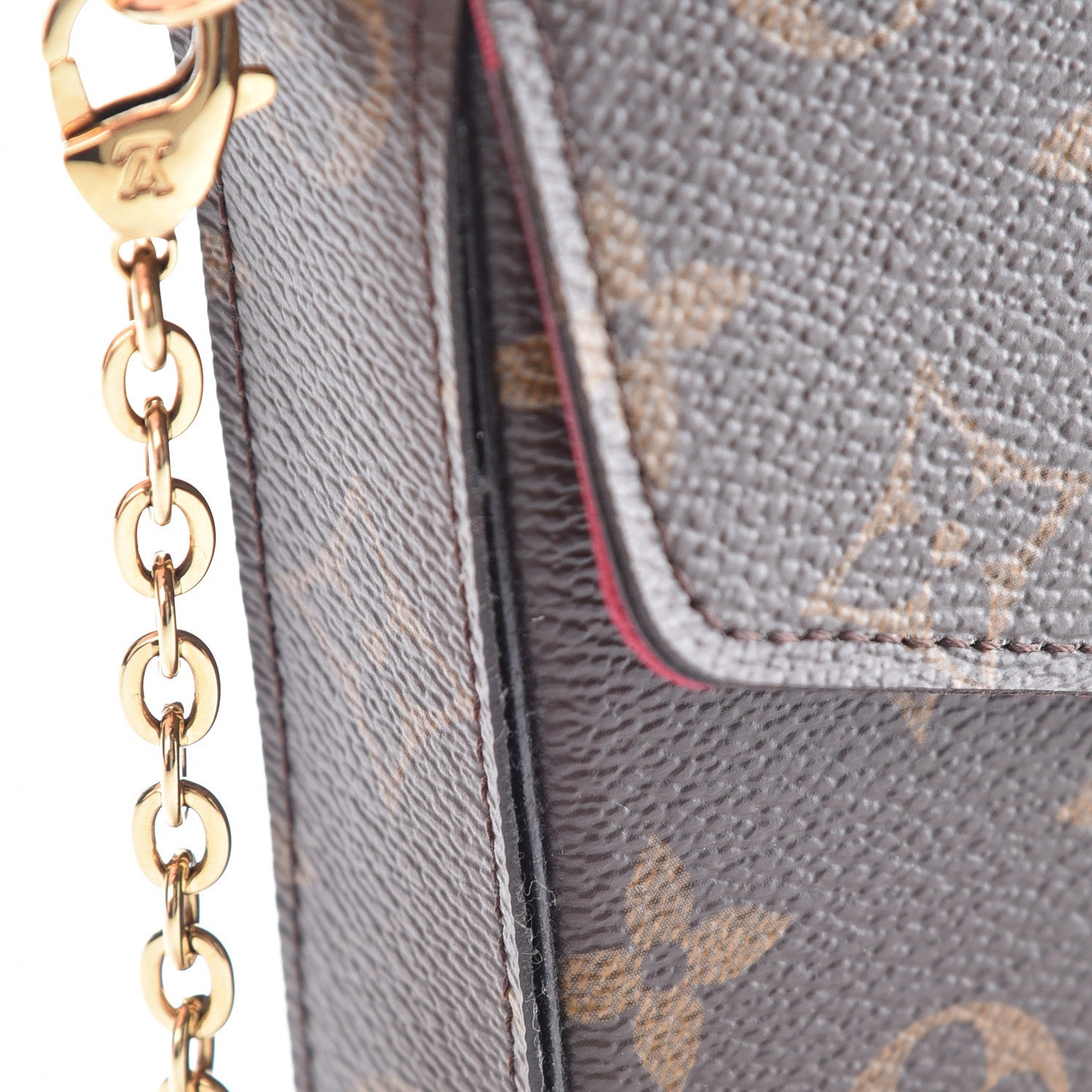 Louis Vuitton Monogram Pochette Felicie Chain Wallet Fuchsia 12 of 17
