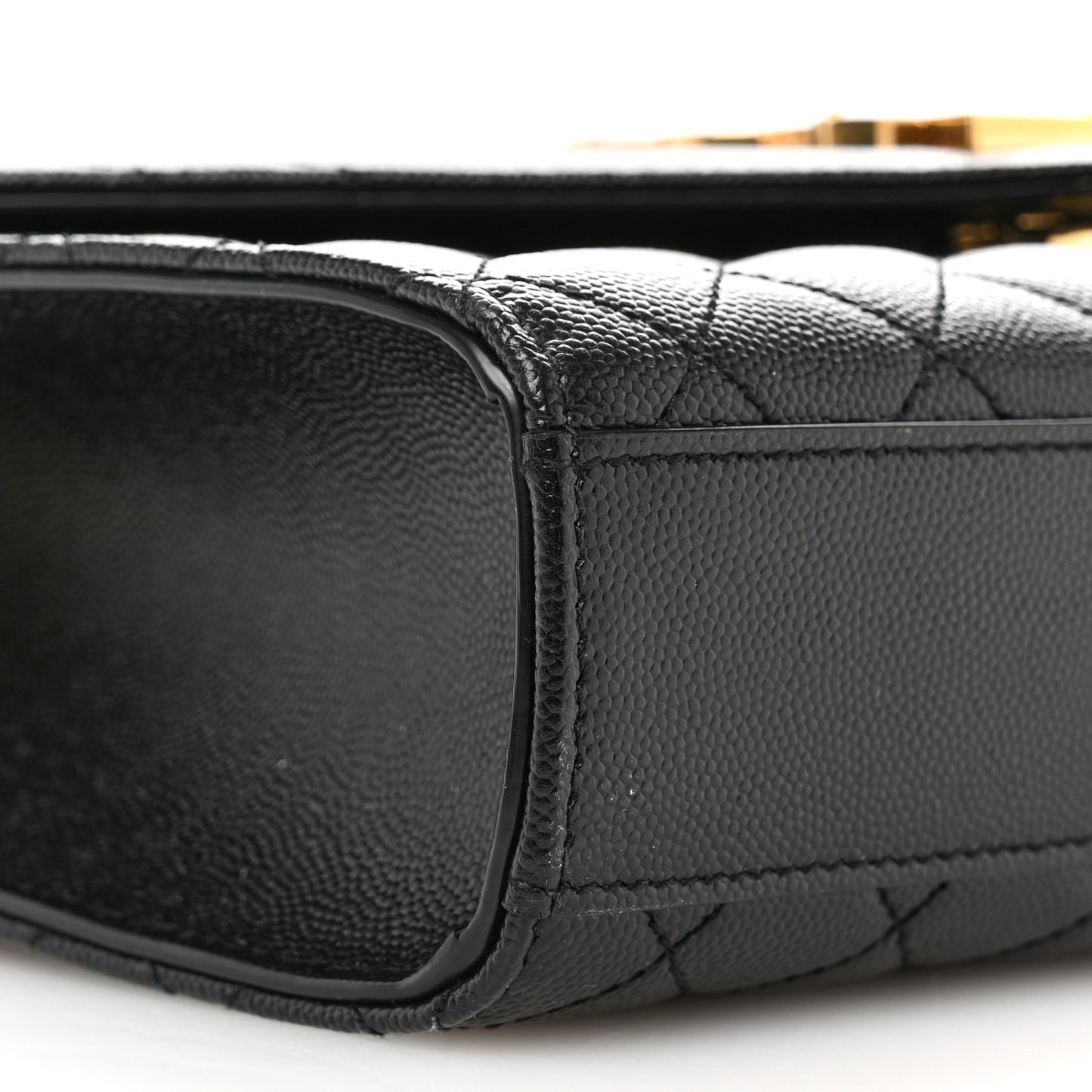 Grain De Poudre Textured Mixed Matelasse Triquilt Medium Monogram Satchel Black