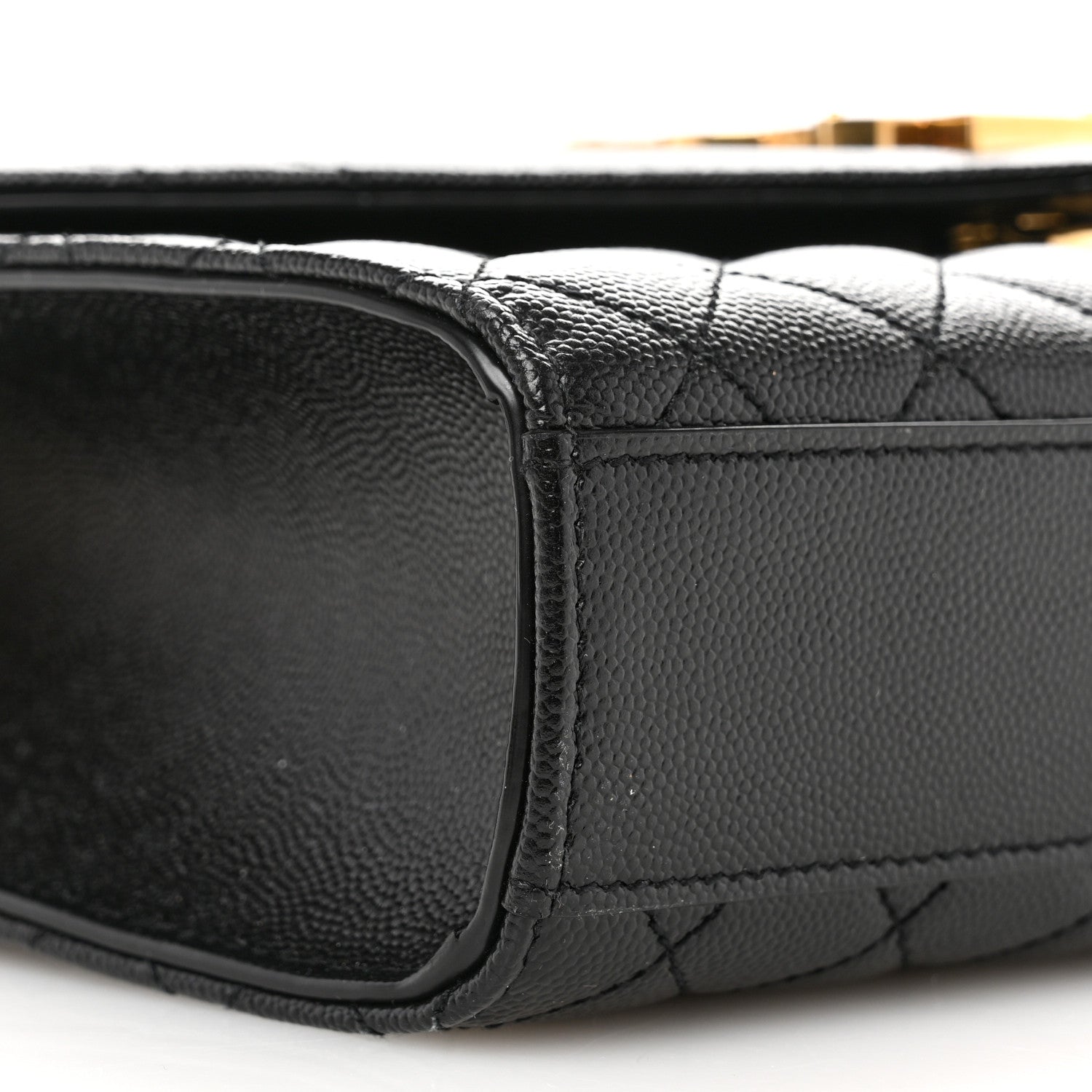 Saint Laurent Grain De Poudre Textured Mixed Matelasse Triquilt Medium Monogram Satchel Black 9 of 10