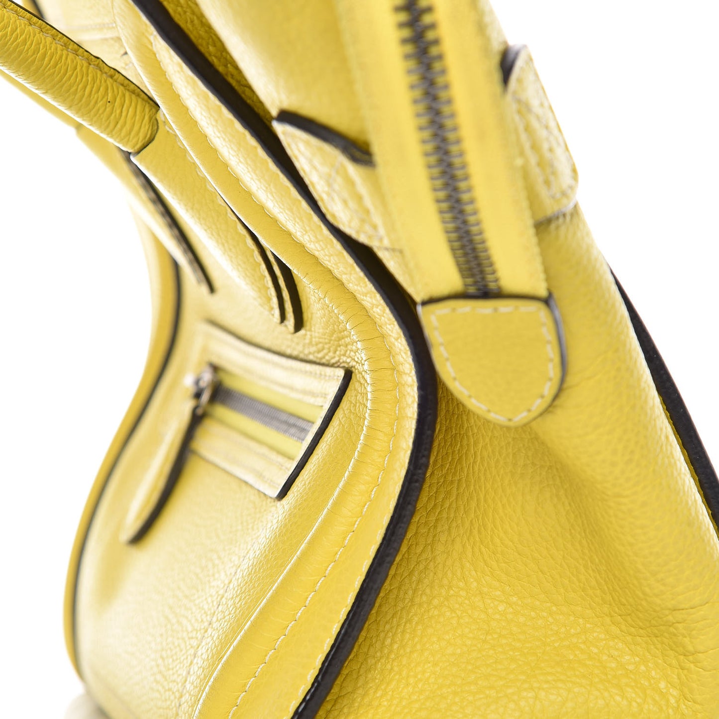 Drummed Calfskin Micro Luggage Citron