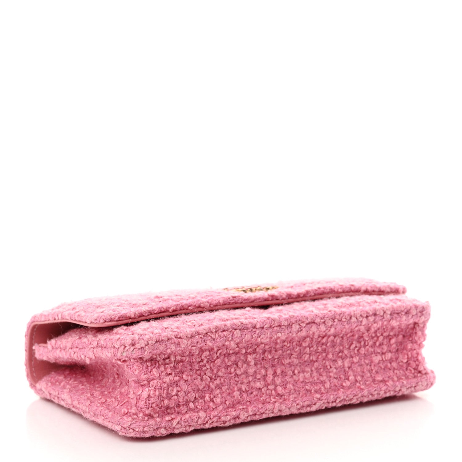 Chanel Wool Tweed Lambskin Quilted Chanel 19 Wallet On Chain WOC Pink 4 of 13