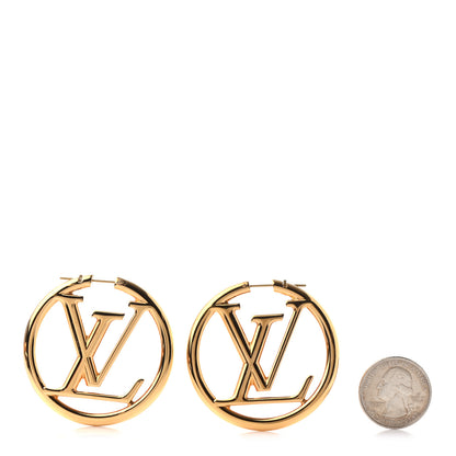 Louis Vuitton Metal Louise Hoop Earrings Gold 2 of 4