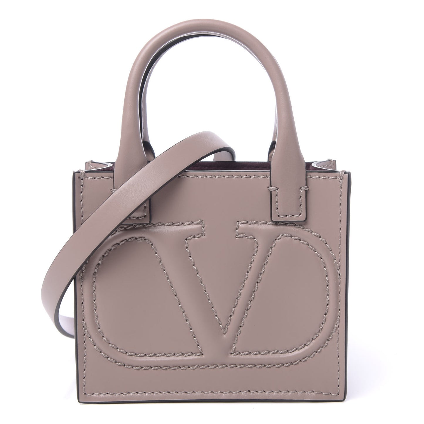 Calfskin Mini Vlogo Signature Pouch Poudre