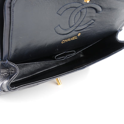 Chanel Lambskin Quilted Medium Double Flap Navy 9 of 10