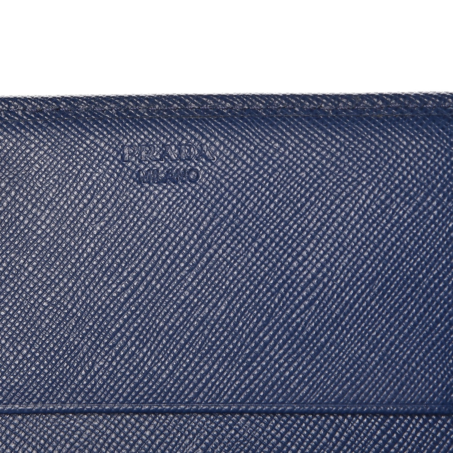 Prada Saffiano Metal Continental Flap Wallet Bleuette 6 of 9