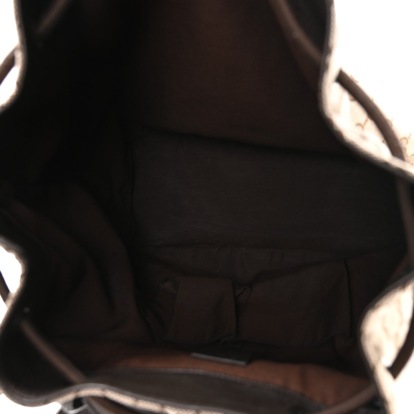 Monogram Dollar Calfskin O Drawstring Backpack Beige Ebony Testa di Moro Dark Chocolate