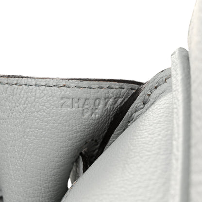 Hermes Taurillon Clemence Birkin 30 Bleu Pale 7 of 13