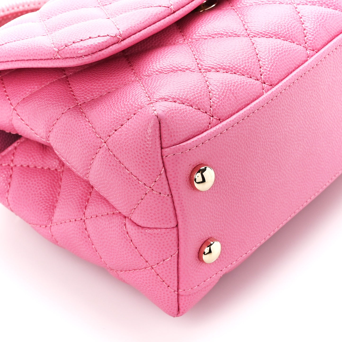Caviar Quilted Lizard Embossed Extra Mini Coco Handle Flap Pink