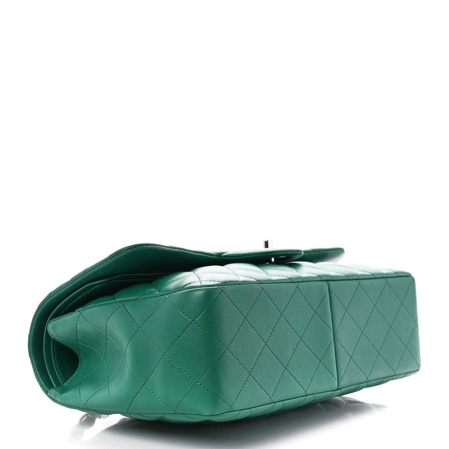 Chanel Lambskin Quilted Jumbo Double Flap Green 4 of 15