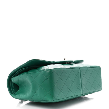 Chanel Lambskin Quilted Jumbo Double Flap Green 4 of 15