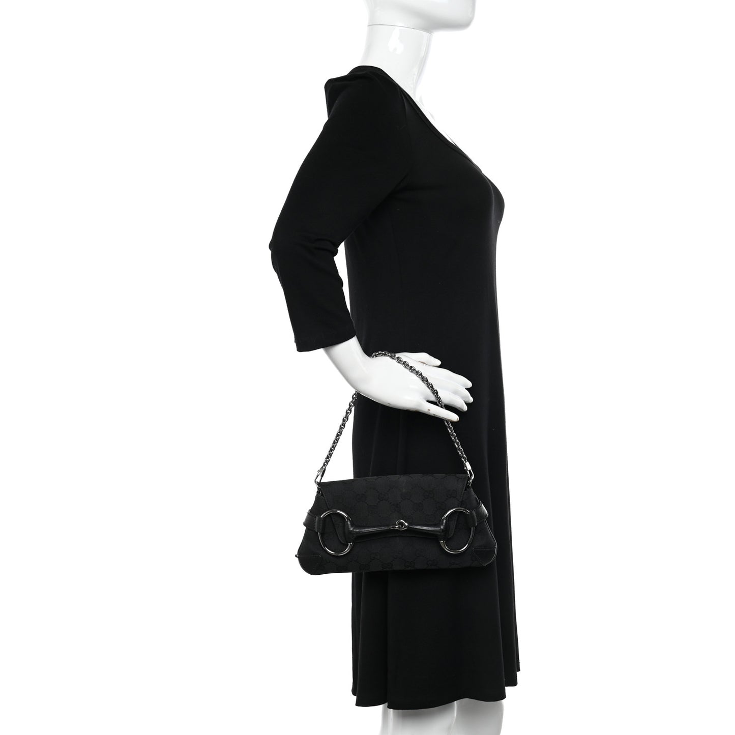Monogram Horsebit Chain Clutch Black
