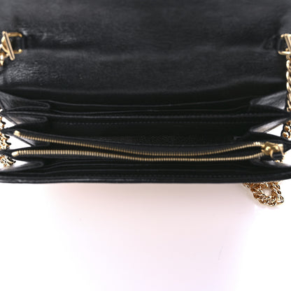 Gucci Azalea Calfskin Matelasse Diagonal Torchon Tri-Color GG Marmont Chain Wallet Cognac Mystic White Black 4 of 8