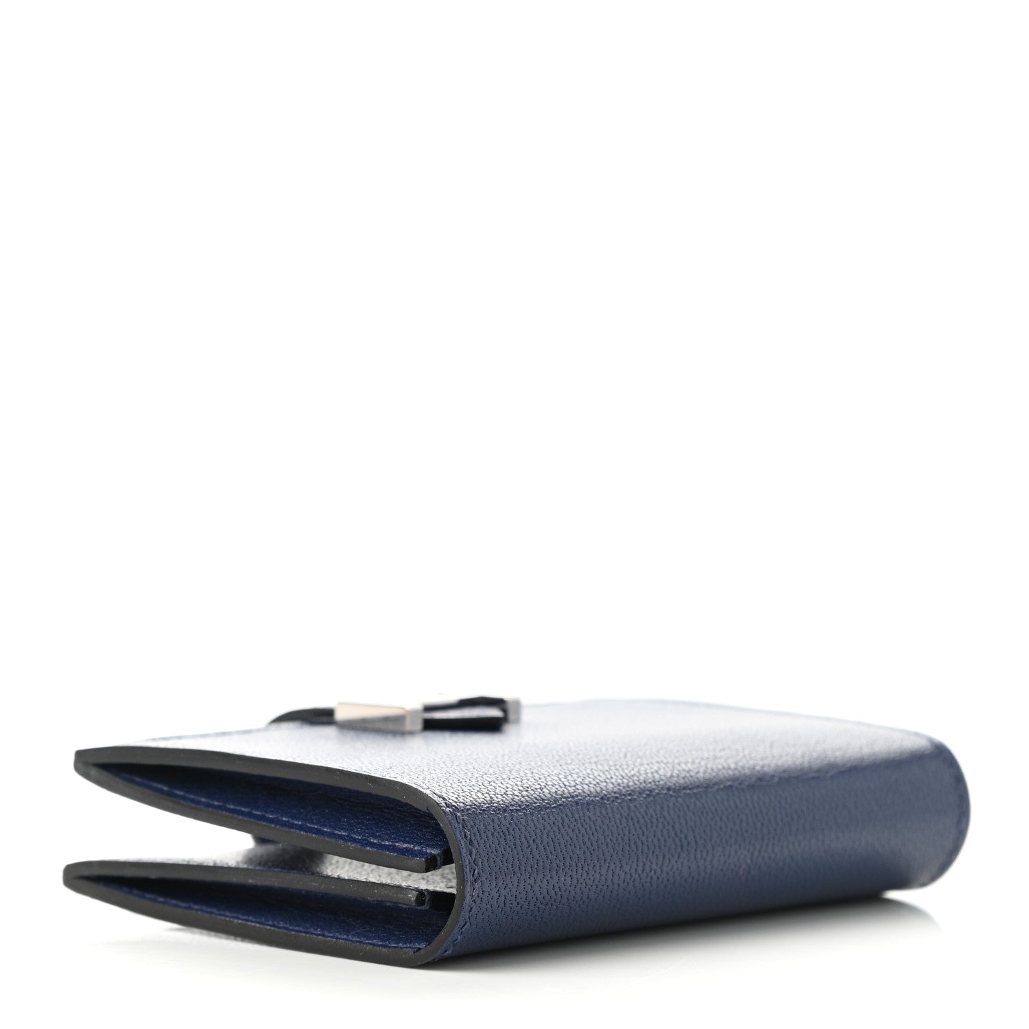 Hermes Chevre Mysore Bearn Card Holder Wallet Bleu Encre 4 of 7