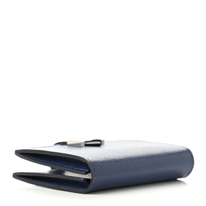 Hermes Chevre Mysore Bearn Card Holder Wallet Bleu Encre 4 of 7