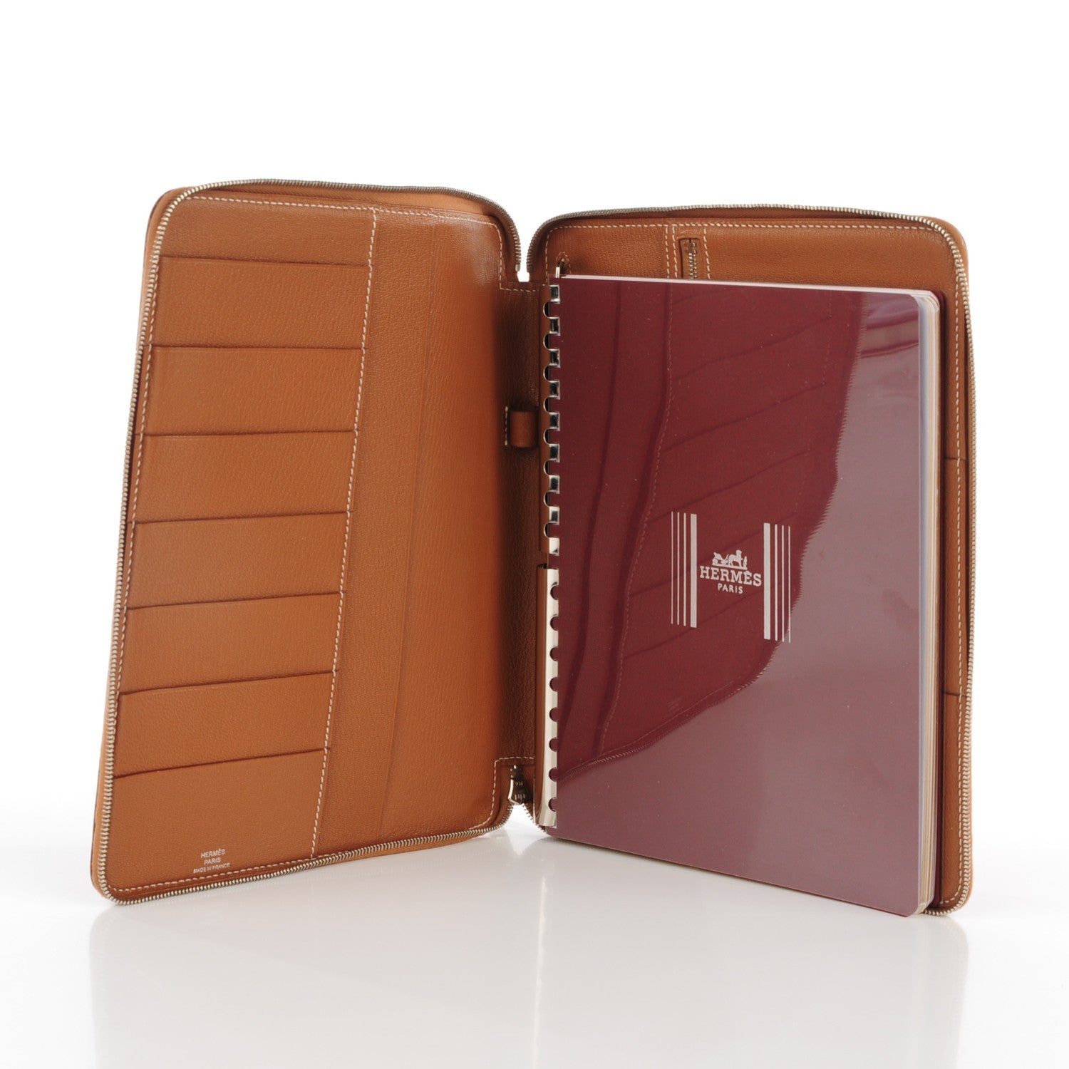 Hermes Taurillon Clemence Globe Trotter Zip Agenda GM Gold 6 of 8