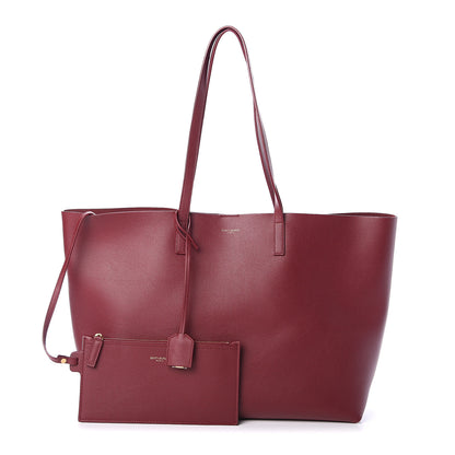 Saint Laurent Calfskin Large Shopping Tote Rouge Legion 1 of 8