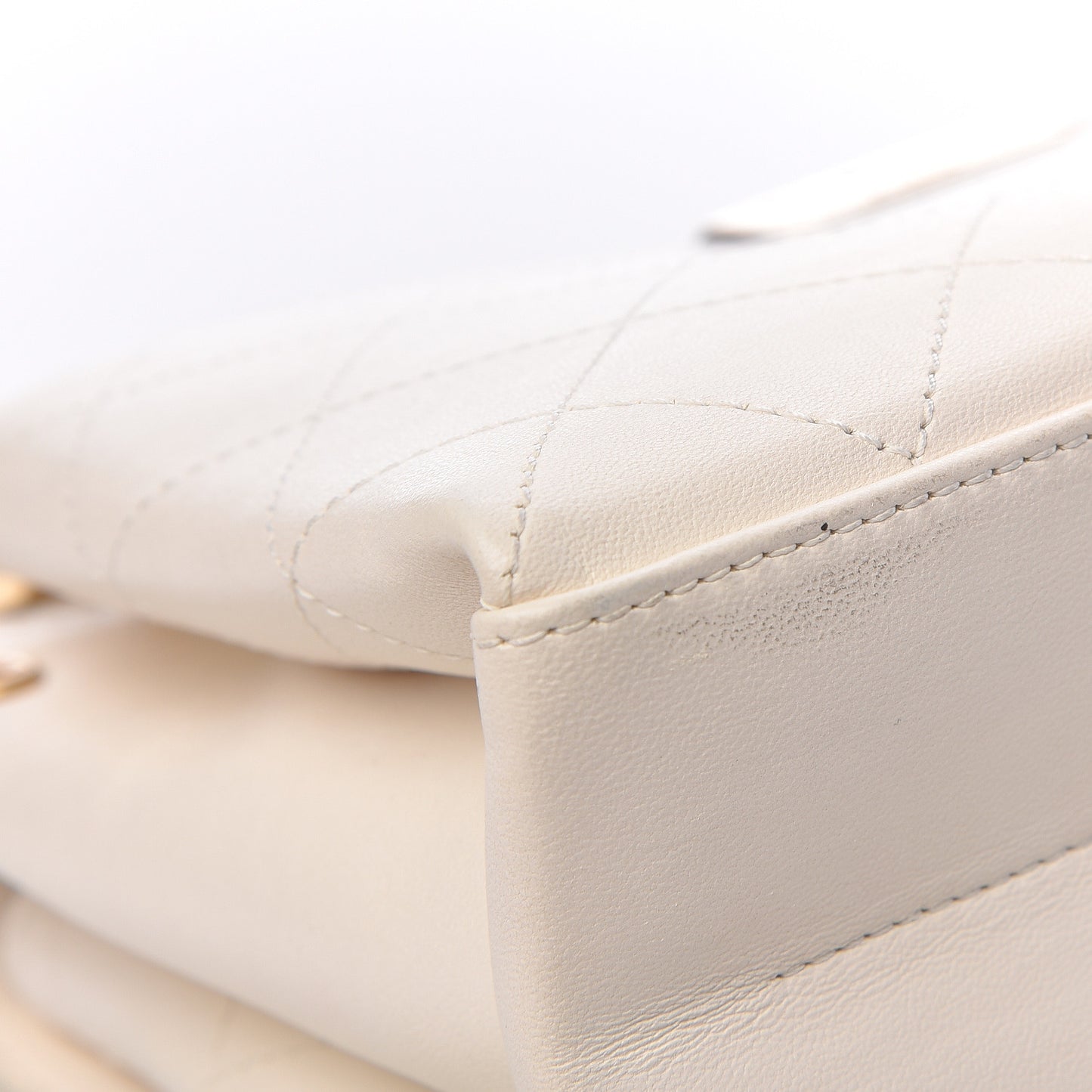 Lambskin Quilted Small Coco Lux Flap White