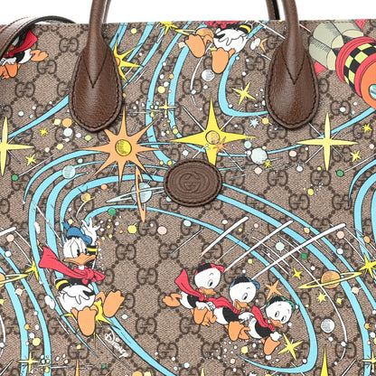 Gucci X DISNEY GG Supreme Monogram Donald Duck Retro Interlocking G Shopping Tote Beige Multicolor New Acero 8 of 11