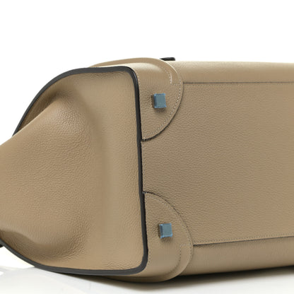 Celine Drummed Calfskin Mini Luggage Taupe 8 of 13