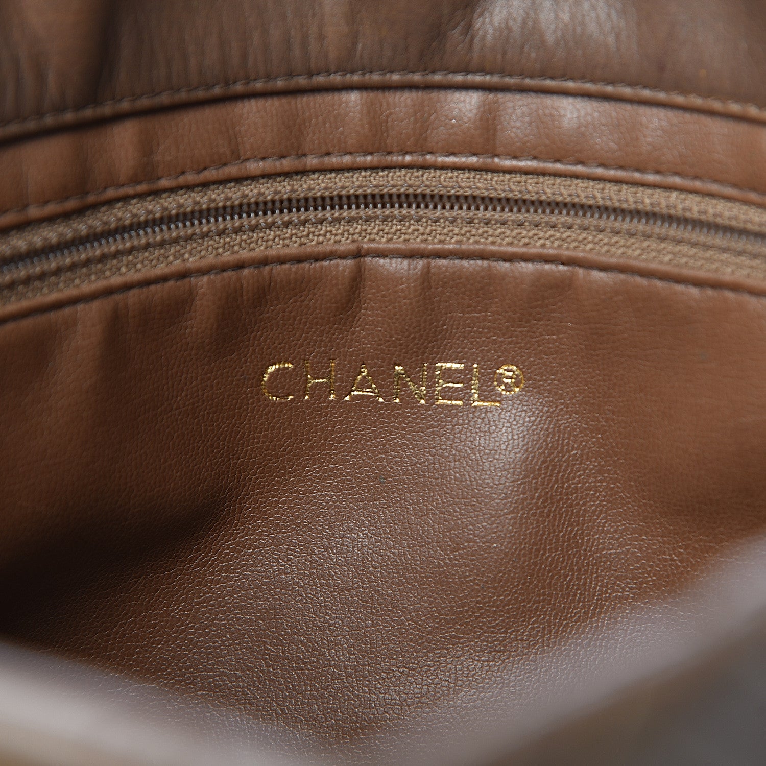 Chanel Lambskin Quilted Shopping Tote Brown 6 of 27