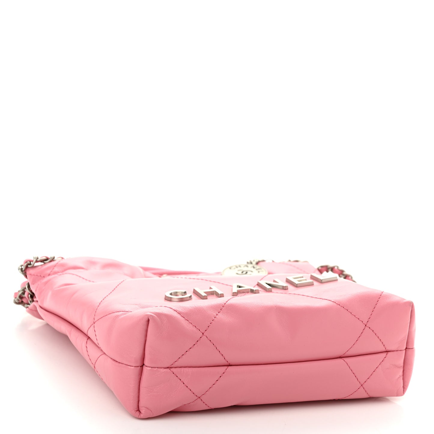 Shiny Calfskin Quilted Mini Chanel 22 Pink