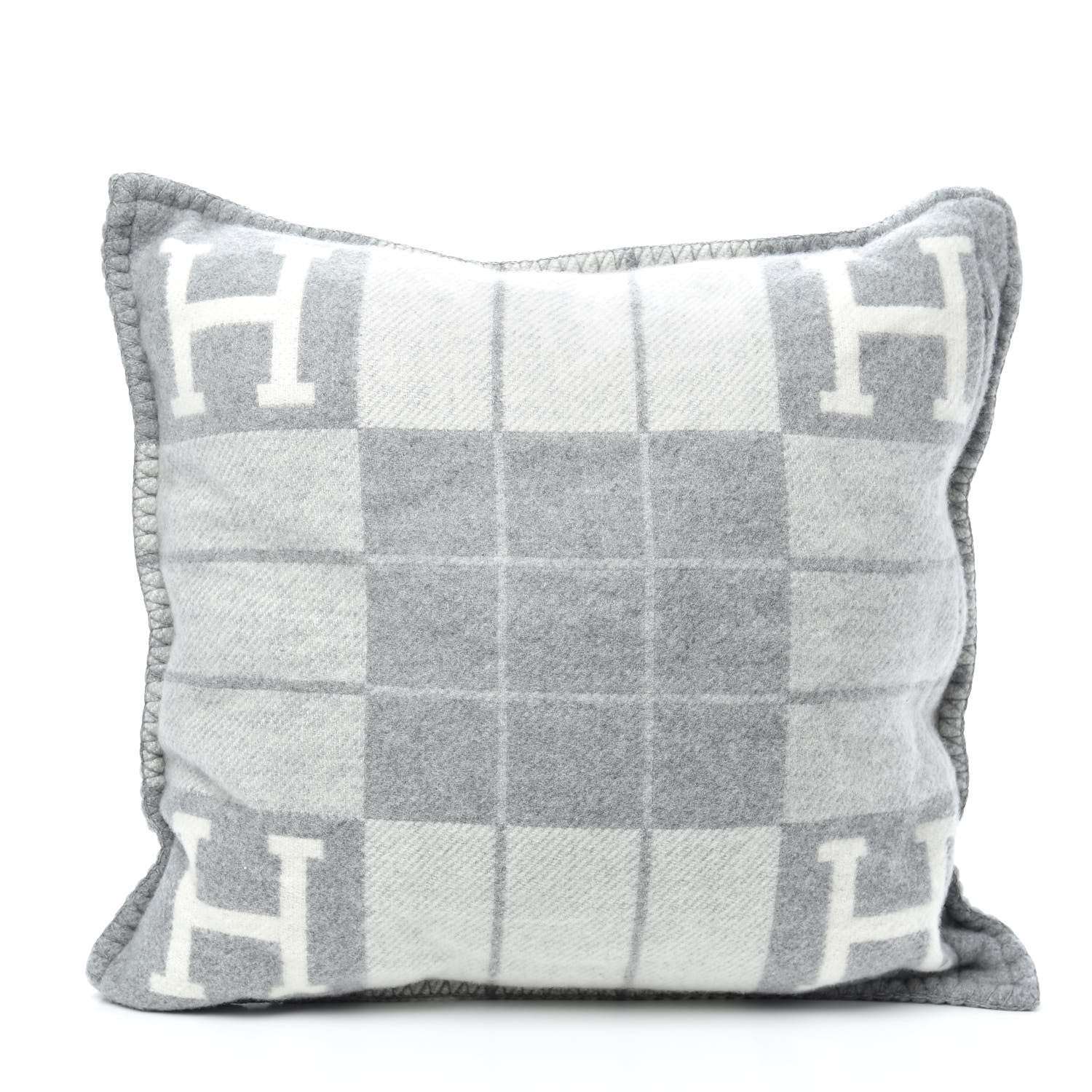 Hermes Wool Cashmere Avalon III Pillow PM Ecru Gris Clair 2 of 3