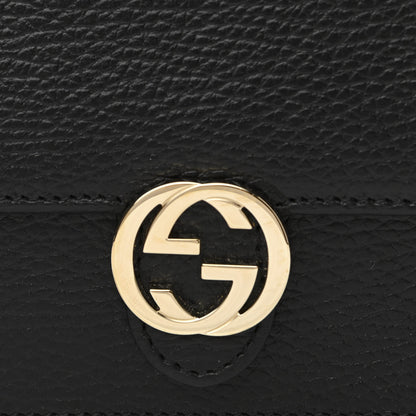 Gucci Dollar Calfskin Interlocking G Chain Wallet Black 7 of 9