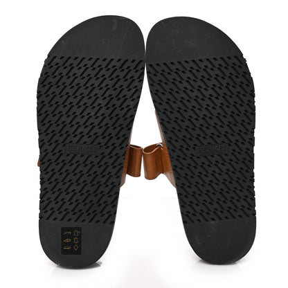 Hermes Calfskin Womens Chypre Sandals 39.5 Naturel 5 of 8
