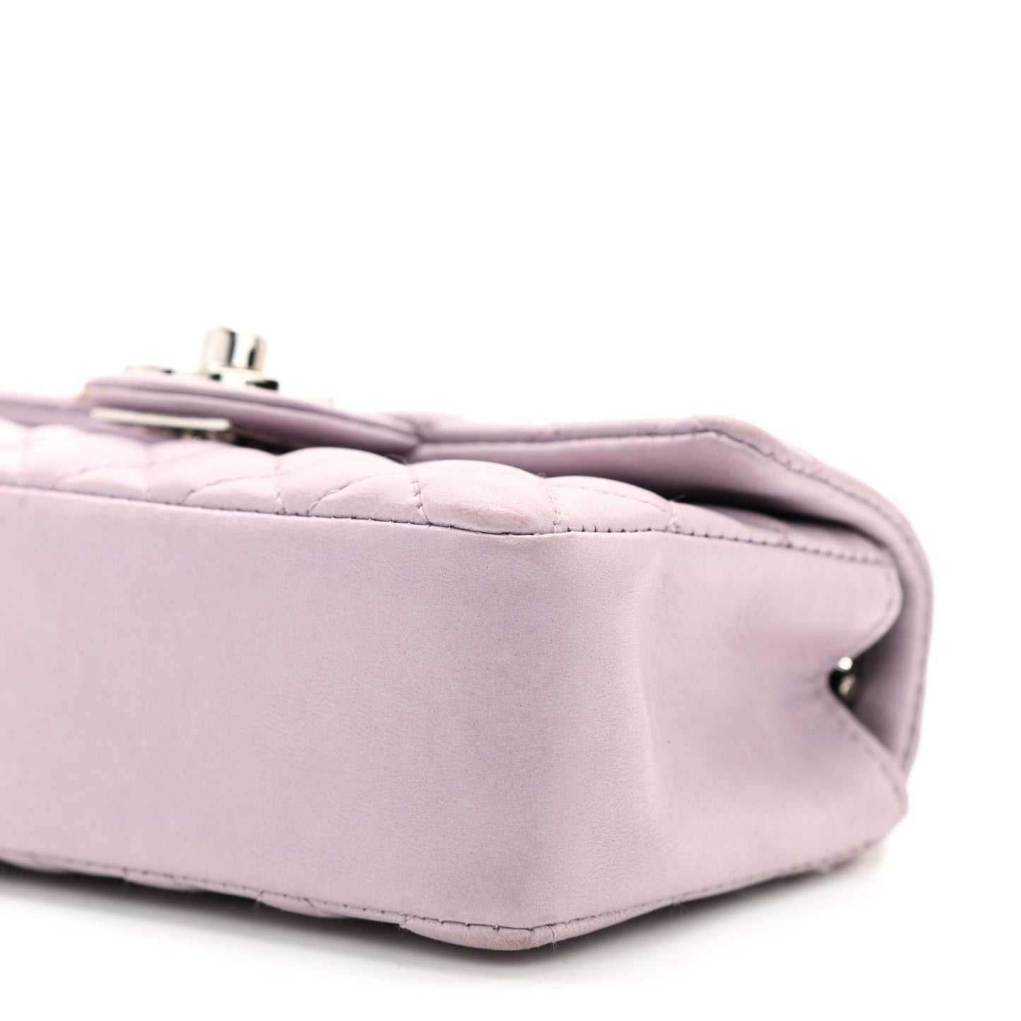 Lambskin Quilted Mini Valentine Flap Lilac