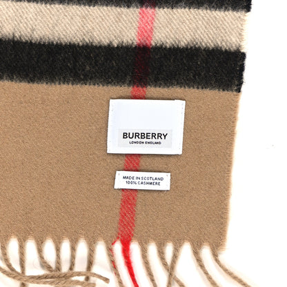 Burberry Cashmere House Check Fringe Scarf Camel 4 of 4