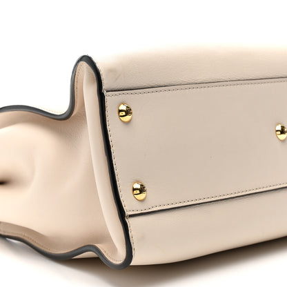 Fendi Vitello Seta Snakeskin Monster Eyes Medium Peekaboo Iconic Satchel  Amido Sand Black 27 of 57