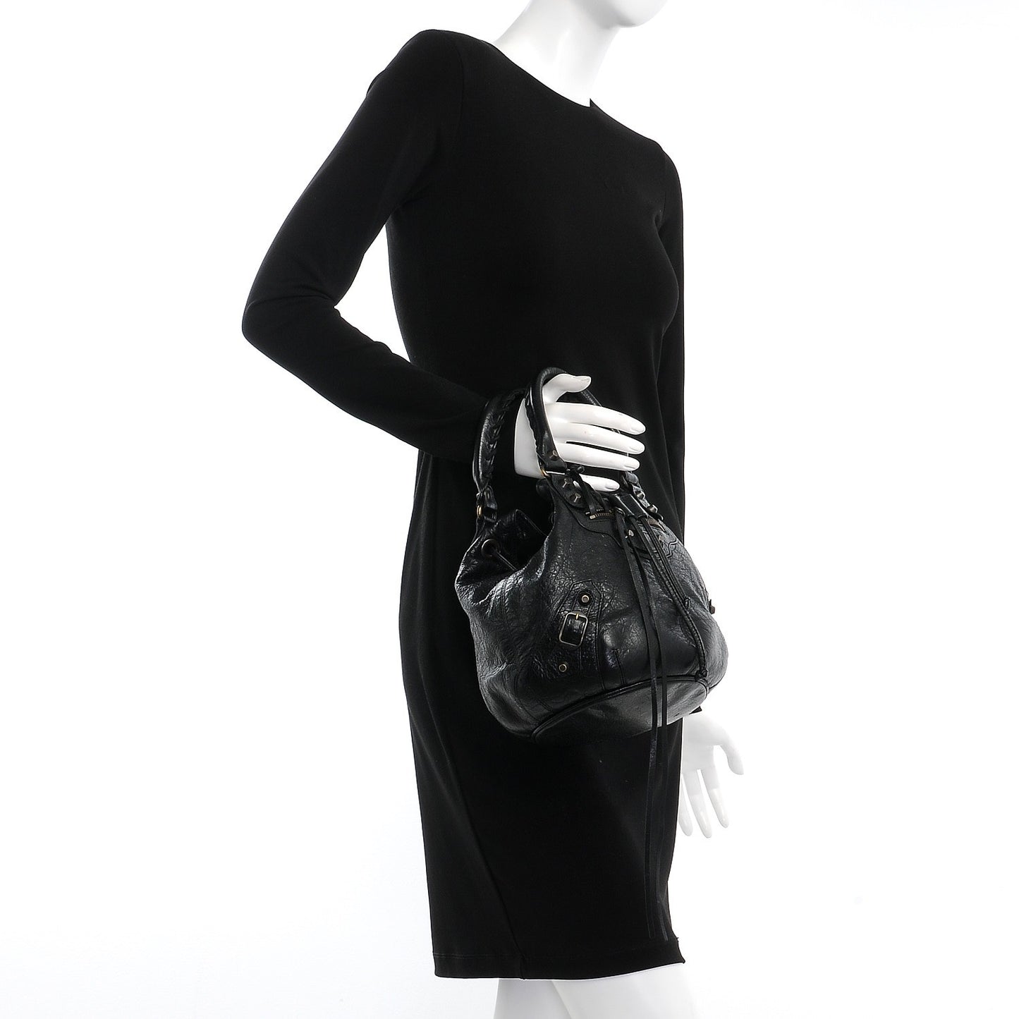 Agneau Classic Hardware Mini Pompon Black