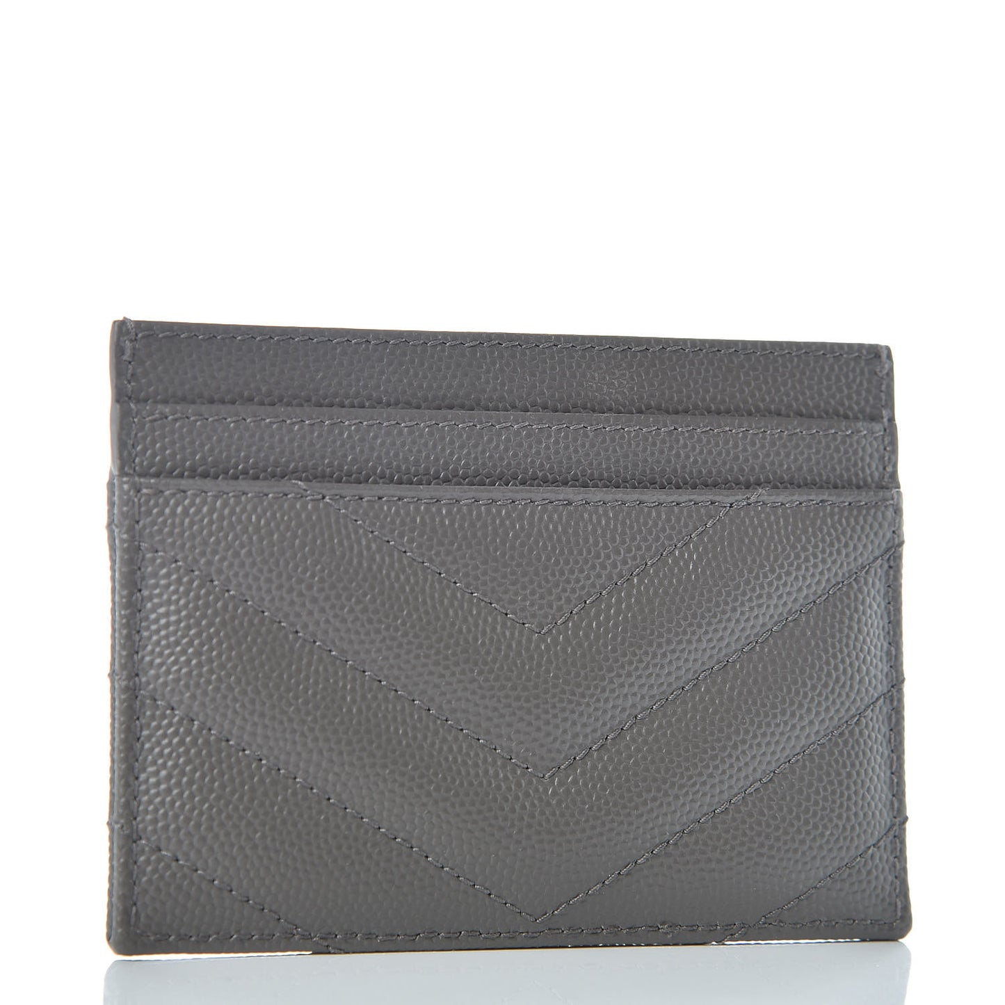 Grain De Poudre Matelasse Chevron Monogram Credit Card Case Earth