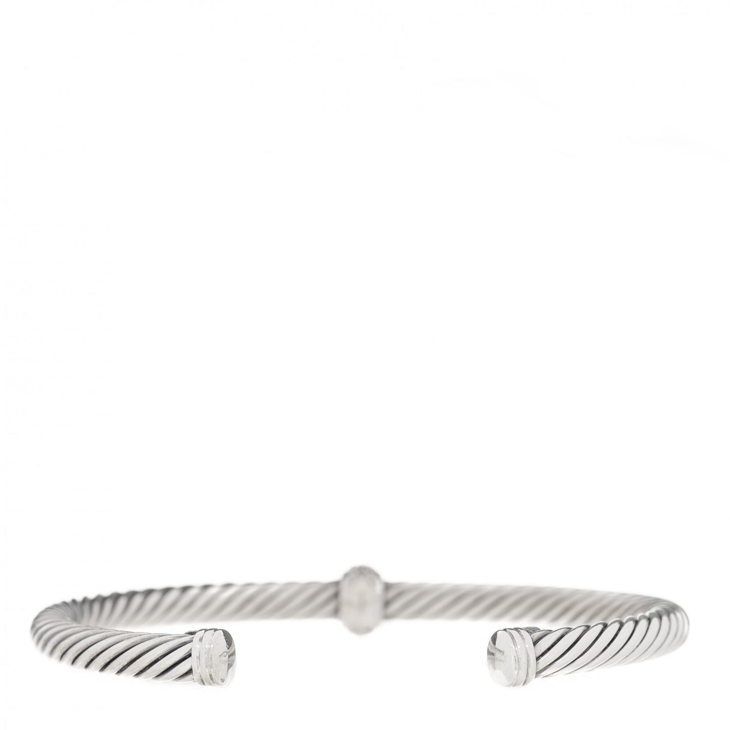 Sterling Silver 18K White Gold Diamond 5mm Cable Classics Station Bracelet